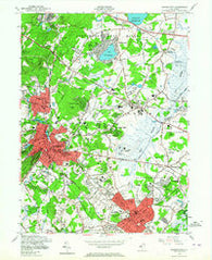Morristown New Jersey Historical topographic map, 1:24000 scale, 7.5 X 7.5 Minute, Year 1954