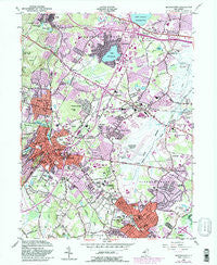 Morristown New Jersey Historical topographic map, 1:24000 scale, 7.5 X 7.5 Minute, Year 1954