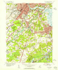 New Brunswick New Jersey Historical topographic map, 1:24000 scale, 7.5 X 7.5 Minute, Year 1954