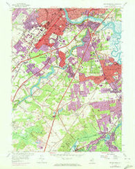 New Brunswick New Jersey Historical topographic map, 1:24000 scale, 7.5 X 7.5 Minute, Year 1954