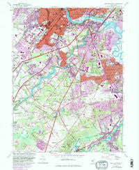 New Brunswick New Jersey Historical topographic map, 1:24000 scale, 7.5 X 7.5 Minute, Year 1954