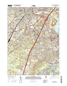New Brunswick New Jersey Current topographic map, 1:24000 scale, 7.5 X 7.5 Minute, Year 2016