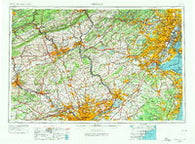 Newark New Jersey Historical topographic map, 1:250000 scale, 1 X 2 Degree, Year 1944