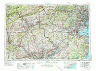 Newark New Jersey Historical topographic map, 1:250000 scale, 1 X 2 Degree, Year 1944