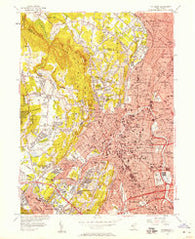 Paterson New Jersey Historical topographic map, 1:24000 scale, 7.5 X 7.5 Minute, Year 1955