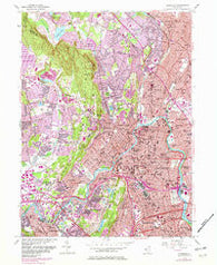Paterson New Jersey Historical topographic map, 1:24000 scale, 7.5 X 7.5 Minute, Year 1955