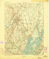 Paterson New Jersey Historical topographic map, 1:62500 scale, 15 X 15 Minute, Year 1888