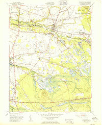 Pemberton New Jersey Historical topographic map, 1:24000 scale, 7.5 X 7.5 Minute, Year 1951