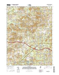 Roosevelt New Jersey Current topographic map, 1:24000 scale, 7.5 X 7.5 Minute, Year 2016