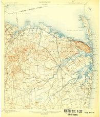 Sandy Hook New Jersey Historical topographic map, 1:62500 scale, 15 X 15 Minute, Year 1901