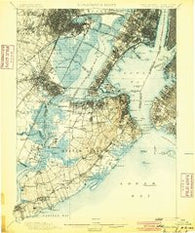 Staten Island New York Historical topographic map, 1:62500 scale, 15 X 15 Minute, Year 1900