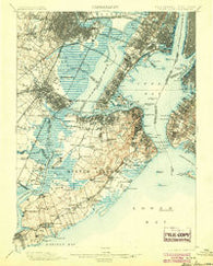 Staten Island New York Historical topographic map, 1:62500 scale, 15 X 15 Minute, Year 1900