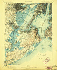 Staten Island New York Historical topographic map, 1:62500 scale, 15 X 15 Minute, Year 1900
