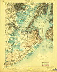 Staten Island New York Historical topographic map, 1:62500 scale, 15 X 15 Minute, Year 1900