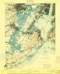 Staten Island New York Historical topographic map, 1:62500 scale, 15 X 15 Minute, Year 1900