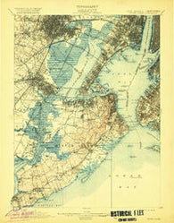 Staten Island New York Historical topographic map, 1:62500 scale, 15 X 15 Minute, Year 1900