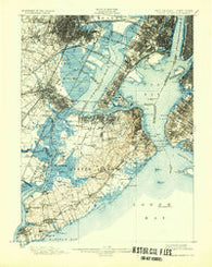 Staten Island New York Historical topographic map, 1:62500 scale, 15 X 15 Minute, Year 1900