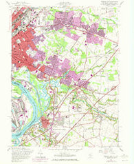 Trenton East New Jersey Historical topographic map, 1:24000 scale, 7.5 X 7.5 Minute, Year 1957