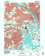 Trenton West New Jersey Historical topographic map, 1:24000 scale, 7.5 X 7.5 Minute, Year 1995