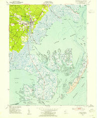 Tuckerton New Jersey Historical topographic map, 1:24000 scale, 7.5 X 7.5 Minute, Year 1952