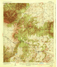 Capitan New Mexico Historical topographic map, 1:62500 scale, 15 X 15 Minute, Year 1937