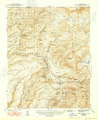 Jemez Springs New Mexico Historical topographic map, 1:62500 scale, 15 X 15 Minute, Year 1944