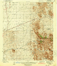 Organ Peak New Mexico Historical topographic map, 1:62500 scale, 15 X 15 Minute, Year 1943