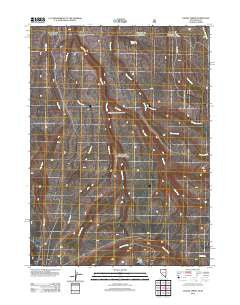 Caudle Creek Nevada Historical topographic map, 1:24000 scale, 7.5 X 7.5 Minute, Year 2012