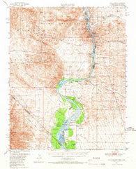 Davis Dam Arizona Historical topographic map, 1:62500 scale, 15 X 15 Minute, Year 1950