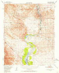 Davis Dam Arizona Historical topographic map, 1:62500 scale, 15 X 15 Minute, Year 1950