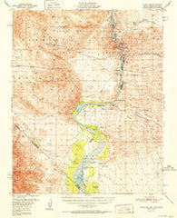 Davis Dam Arizona Historical topographic map, 1:62500 scale, 15 X 15 Minute, Year 1952