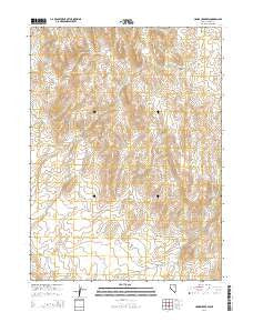 Hanks Creek SW Nevada Current topographic map, 1:24000 scale, 7.5 X 7.5 Minute, Year 2014