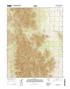 Highland Peak Nevada Current topographic map, 1:24000 scale, 7.5 X 7.5 Minute, Year 2014