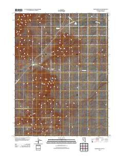 Izzenhood Gap Nevada Historical topographic map, 1:24000 scale, 7.5 X 7.5 Minute, Year 2012