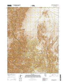 New Pass Peak Nevada Current topographic map, 1:24000 scale, 7.5 X 7.5 Minute, Year 2014