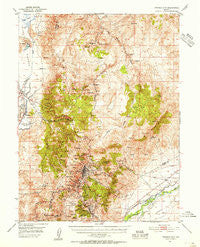 Virginia City Nevada Historical topographic map, 1:62500 scale, 15 X 15 Minute, Year 1950