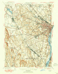 Albany New York Historical topographic map, 1:62500 scale, 15 X 15 Minute, Year 1950