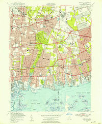 Amityville New York Historical topographic map, 1:24000 scale, 7.5 X 7.5 Minute, Year 1954