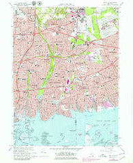 Amityville New York Historical topographic map, 1:24000 scale, 7.5 X 7.5 Minute, Year 1969