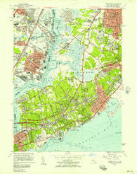 Arthur Kill New York Historical topographic map, 1:24000 scale, 7.5 X 7.5 Minute, Year 1955