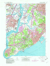Arthur Kill New York Historical topographic map, 1:24000 scale, 7.5 X 7.5 Minute, Year 1966