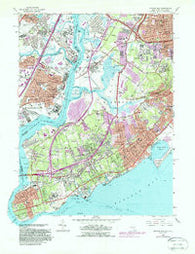 Arthur Kill New York Historical topographic map, 1:24000 scale, 7.5 X 7.5 Minute, Year 1966