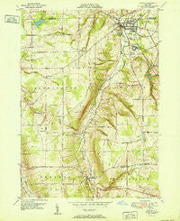 Attica New York Historical topographic map, 1:24000 scale, 7.5 X 7.5 Minute, Year 1951