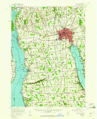 Auburn New York Historical topographic map, 1:62500 scale, 15 X 15 Minute, Year 1956