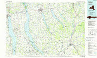 Auburn New York Historical topographic map, 1:100000 scale, 30 X 60 Minute, Year 1986