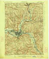 Binghamton New York Historical topographic map, 1:62500 scale, 15 X 15 Minute, Year 1904