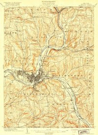 Binghamton New York Historical topographic map, 1:62500 scale, 15 X 15 Minute, Year 1904