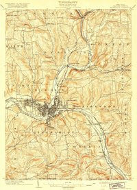 Binghamton New York Historical topographic map, 1:62500 scale, 15 X 15 Minute, Year 1904