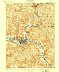 Binghamton New York Historical topographic map, 1:62500 scale, 15 X 15 Minute, Year 1904