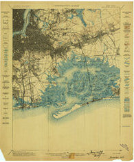 Brooklyn New York Historical topographic map, 1:62500 scale, 15 X 15 Minute, Year 1898
